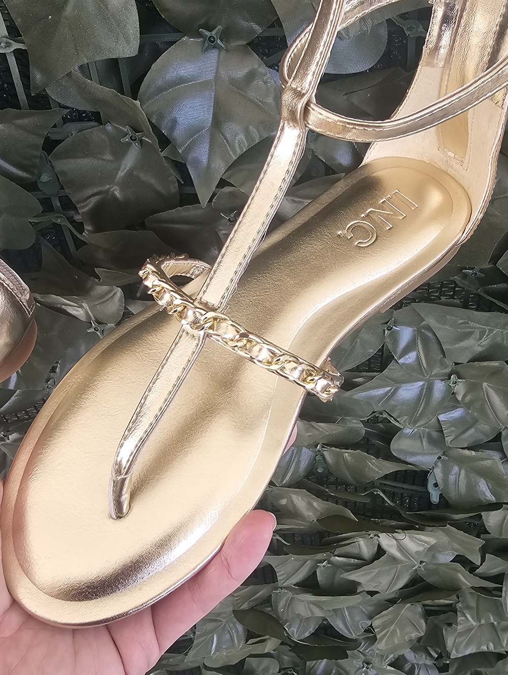 INC International Concepts Metallic Gold Strappy Gladiator Sandals 5.5 M NIB - Picture 5 of 15